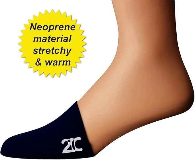 21C 1.5mm Neoprene Toe Warmers (Wear Inside Shoes) - 2 Pairs - 4 Foot Warmer Booties for Cycling, Hiking, Camping - Thermal Toe Socks - 2 Black