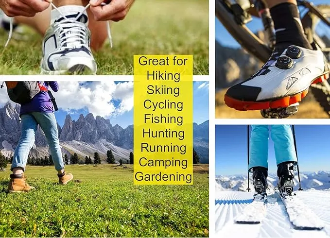 21C 1.5mm Neoprene Toe Warmers (Wear Inside Shoes) - 2 Pairs - 4 Foot Warmer Booties for Cycling, Hiking, Camping - Thermal Toe Socks - 2 Black