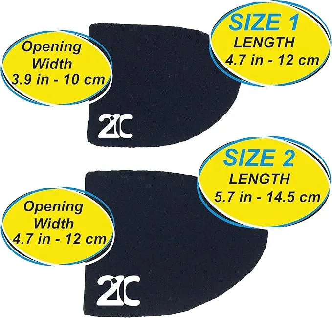 21C 1.5mm Neoprene Toe Warmers (Wear Inside Shoes) - 2 Pairs - 4 Foot Warmer Booties for Cycling, Hiking, Camping - Thermal Toe Socks - 2 Black