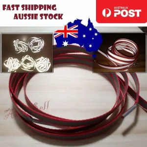2pcs 100cm RED Shoelaces GREY PART GLOWS VERY BRIGHT WHITE Fluorescent