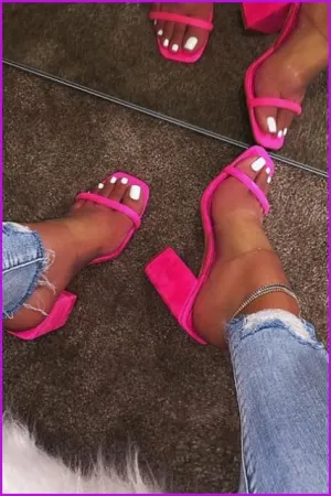 5 Colors Transparent Candy Ladies High Heel Slippers F103