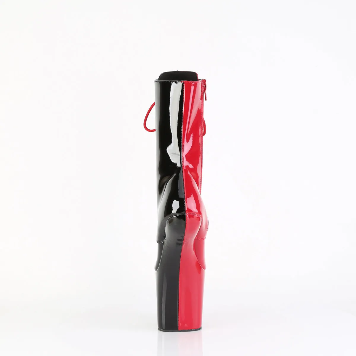 8 Inch Heelless CRAZE-1040TT Red Black Patent