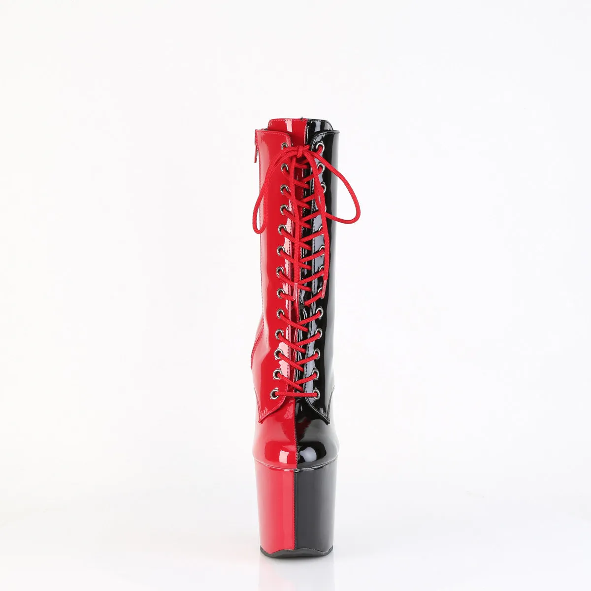 8 Inch Heelless CRAZE-1040TT Red Black Patent