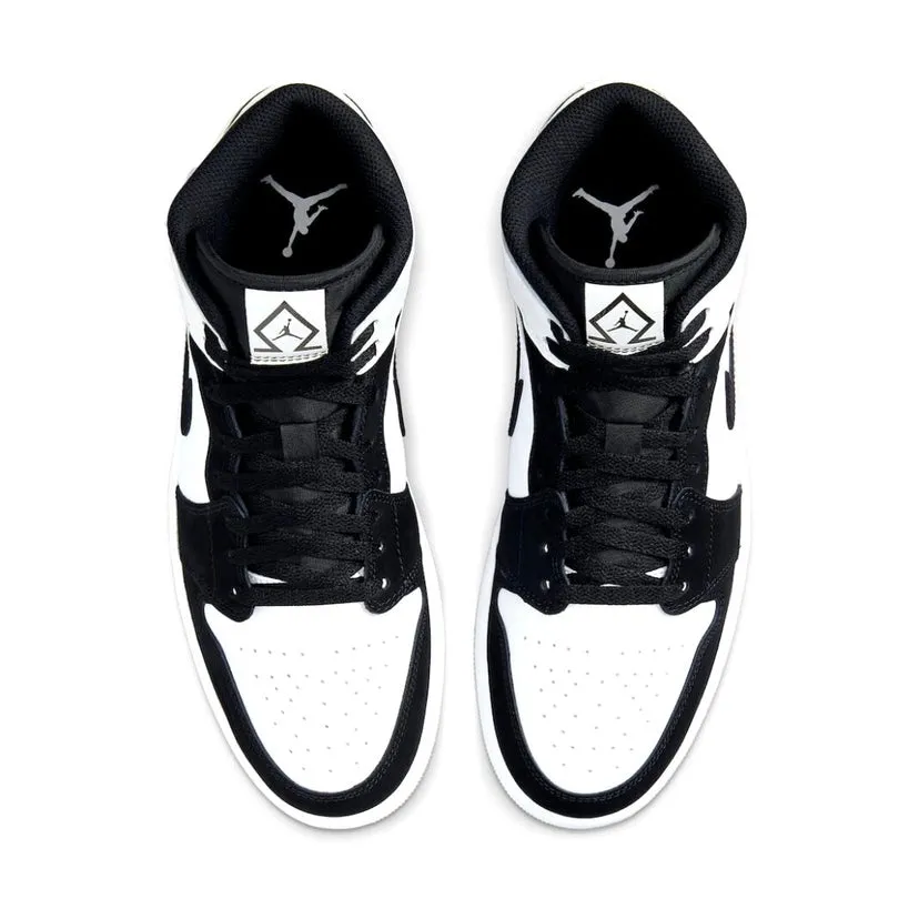 Air Jordan 1 Mid Diamond Black White