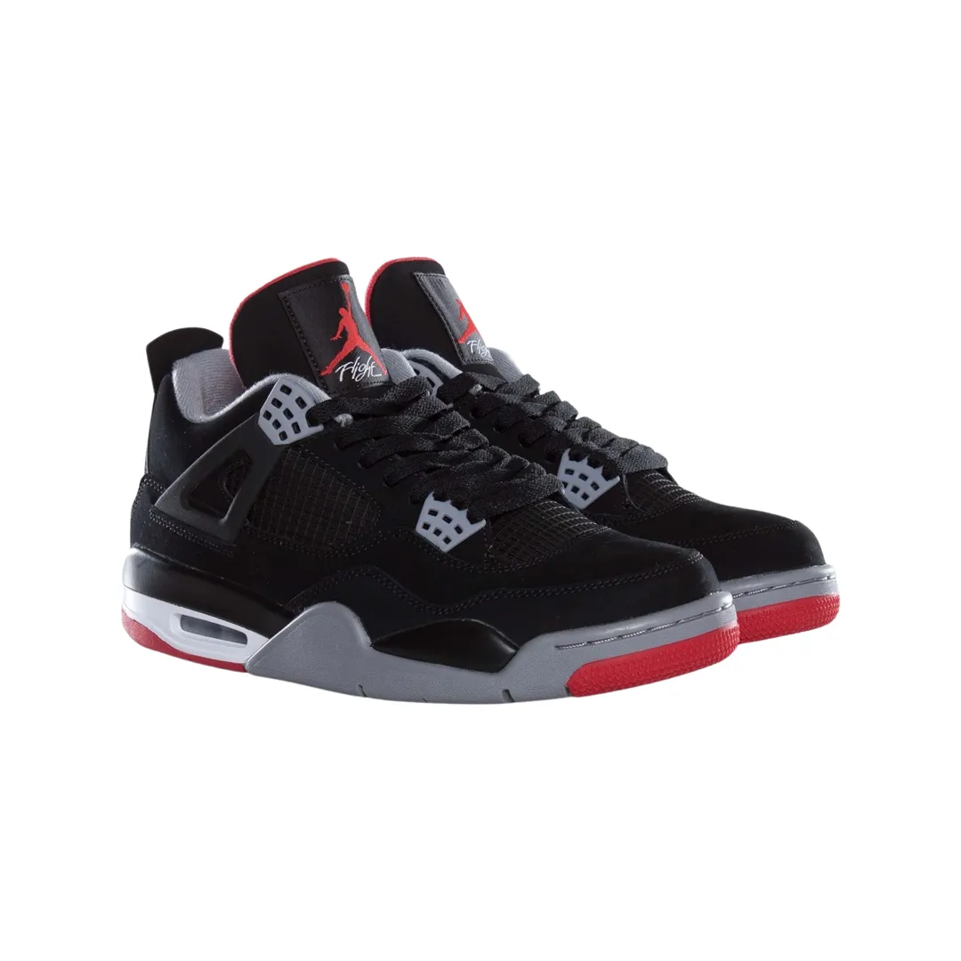 Air Jordan 4 Retro 2012 BRED Black Cement Grey Fire Red Black