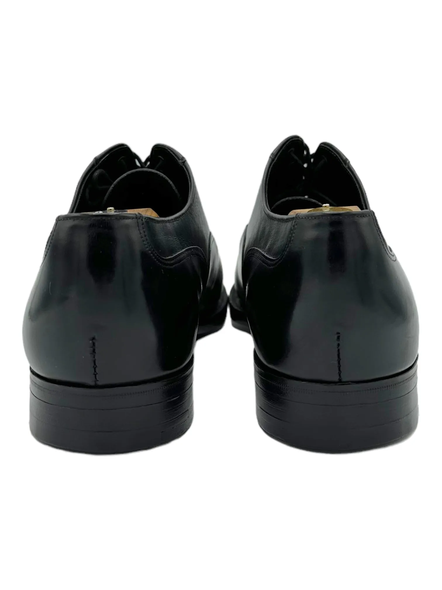 Alfred Sargent Black Cap Toe Oxford Dress Shoes