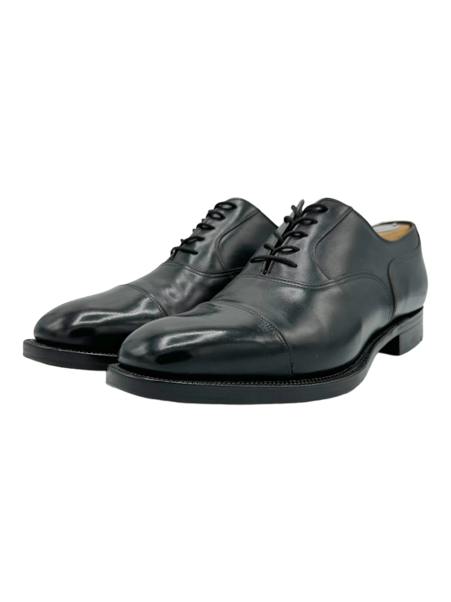 Alfred Sargent Black Cap Toe Oxford Dress Shoes