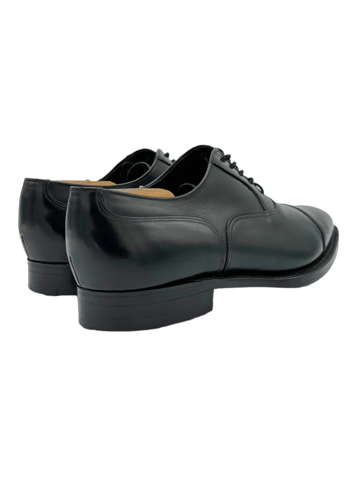 Alfred Sargent Black Cap Toe Oxford Dress Shoes