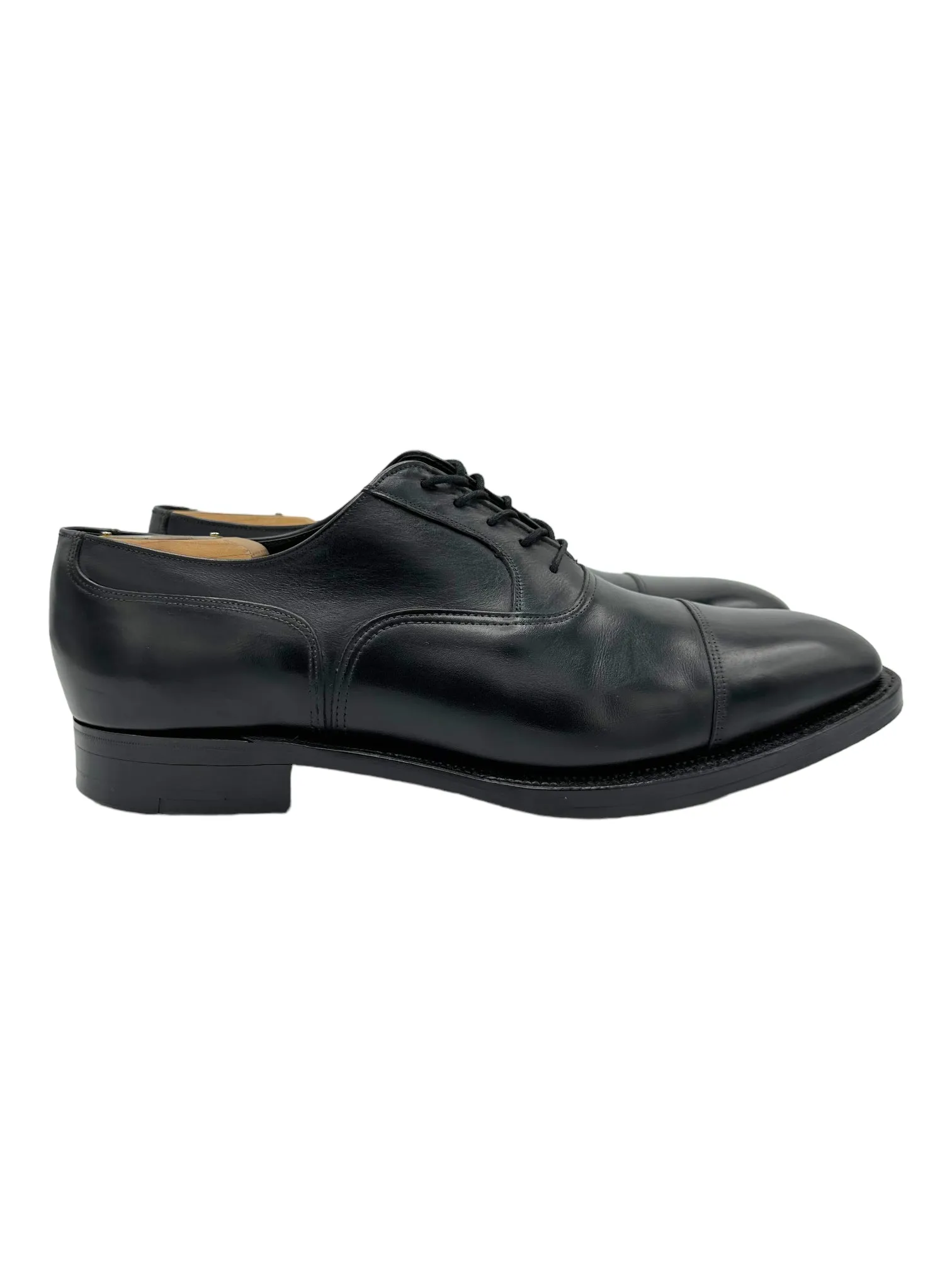 Alfred Sargent Black Cap Toe Oxford Dress Shoes