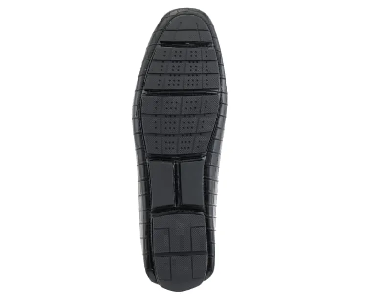 Amali Titus Crocodile Elegance Loafers Men’s Black Leather