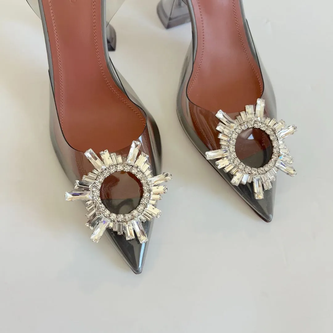 Amina Muaddi Begum 95mm transparent pumps, 37