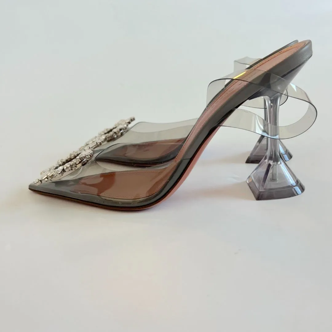 Amina Muaddi Begum 95mm transparent pumps, 37
