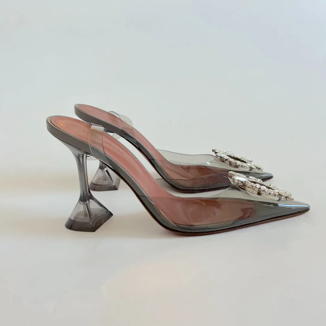 Amina Muaddi Begum 95mm transparent pumps, 37