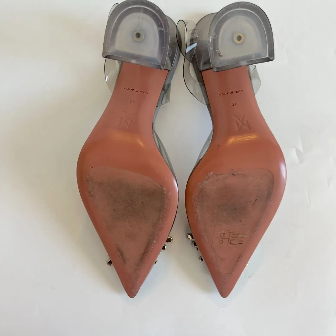 Amina Muaddi Begum 95mm transparent pumps, 37