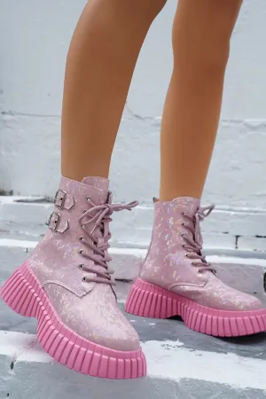 Amozae-Glossy Platform Martin Boots