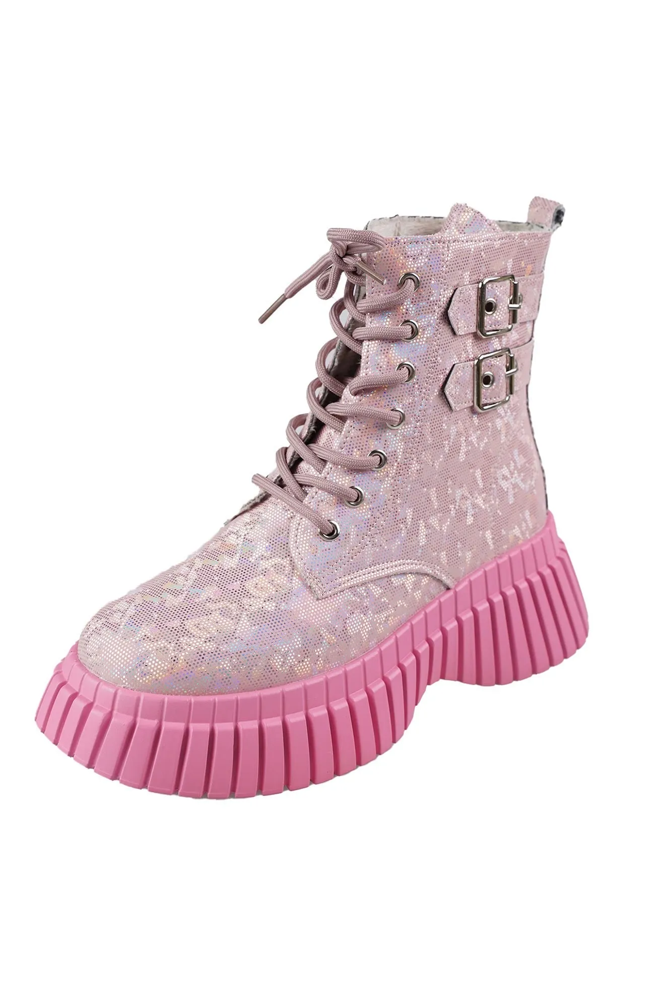 Amozae-Glossy Platform Martin Boots