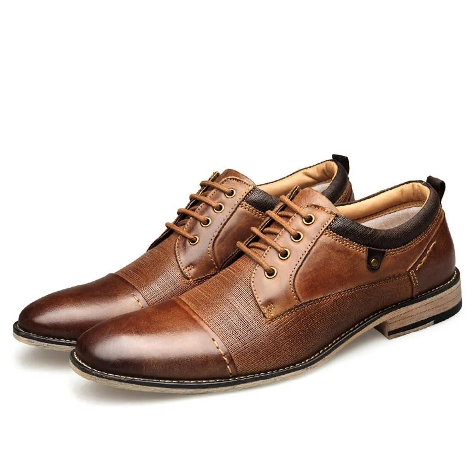 Angelo Ricci™ Genuine Leather Lace Breathable Elegant Shoes