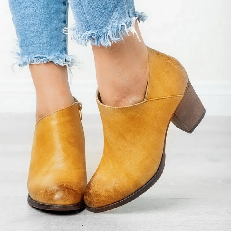 Ankle Women High Heels Platform Boots