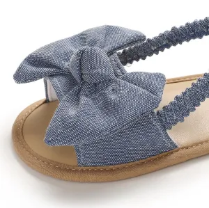 Baby Girl Bow Sandals - Denim Blue