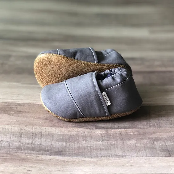 Baby Moccasins - Gray Angled