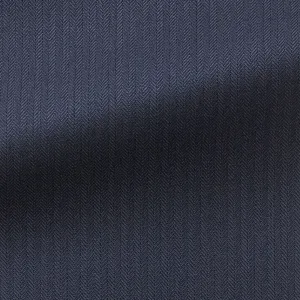 Barberis Canonico 365 Doppio Ritorto Batavia S130 Merino Wool Dark Blue Fine Herringbone