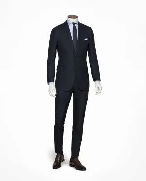 Barberis Canonico 365 Doppio Ritorto S130 Merino Wool Navy Glencheck with Light Blue Windowpane