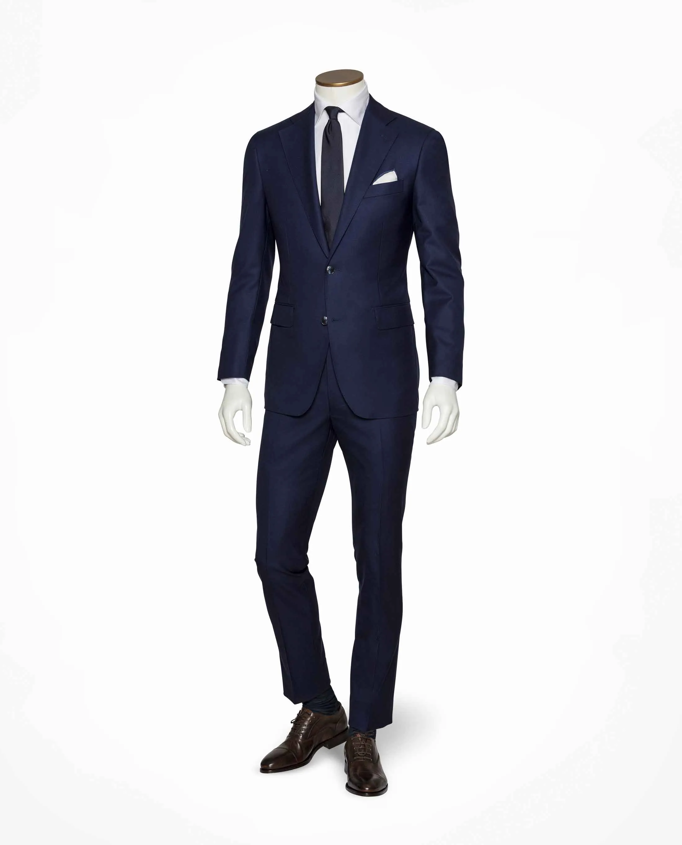 Barberis Canonico Dark Blue Twill S110 Merino Wool Doppio Ritorto