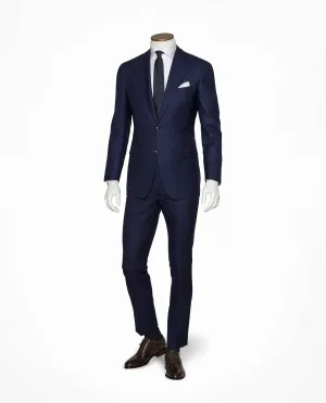 Barberis Canonico Dark Blue Twill S110 Merino Wool Doppio Ritorto