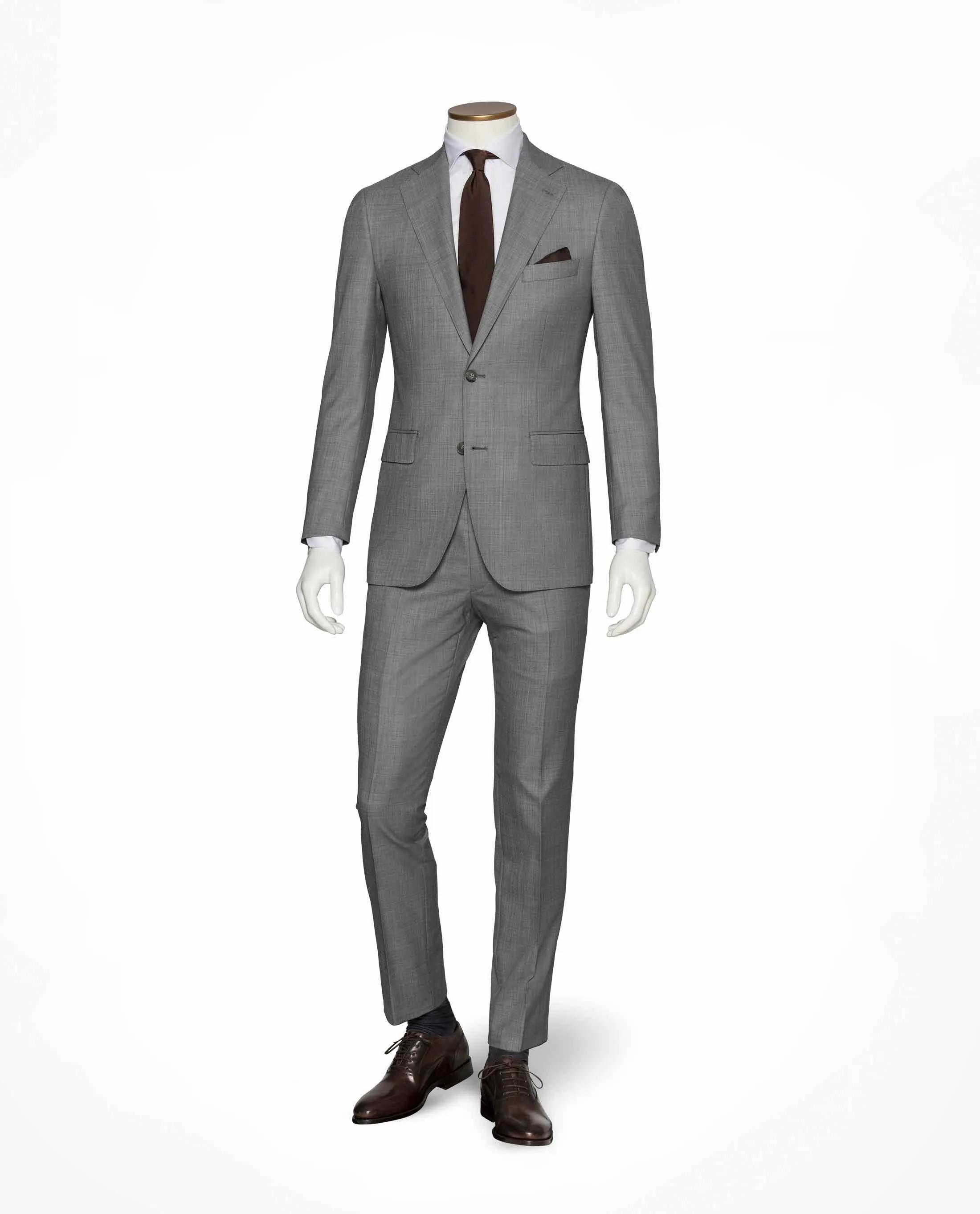 Barberis Canonico Light Grey Twill S110 Merino Wool Doppio Ritorto