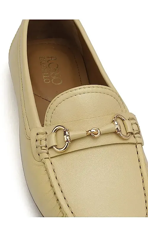 Beige Top Embellished Moccasins
