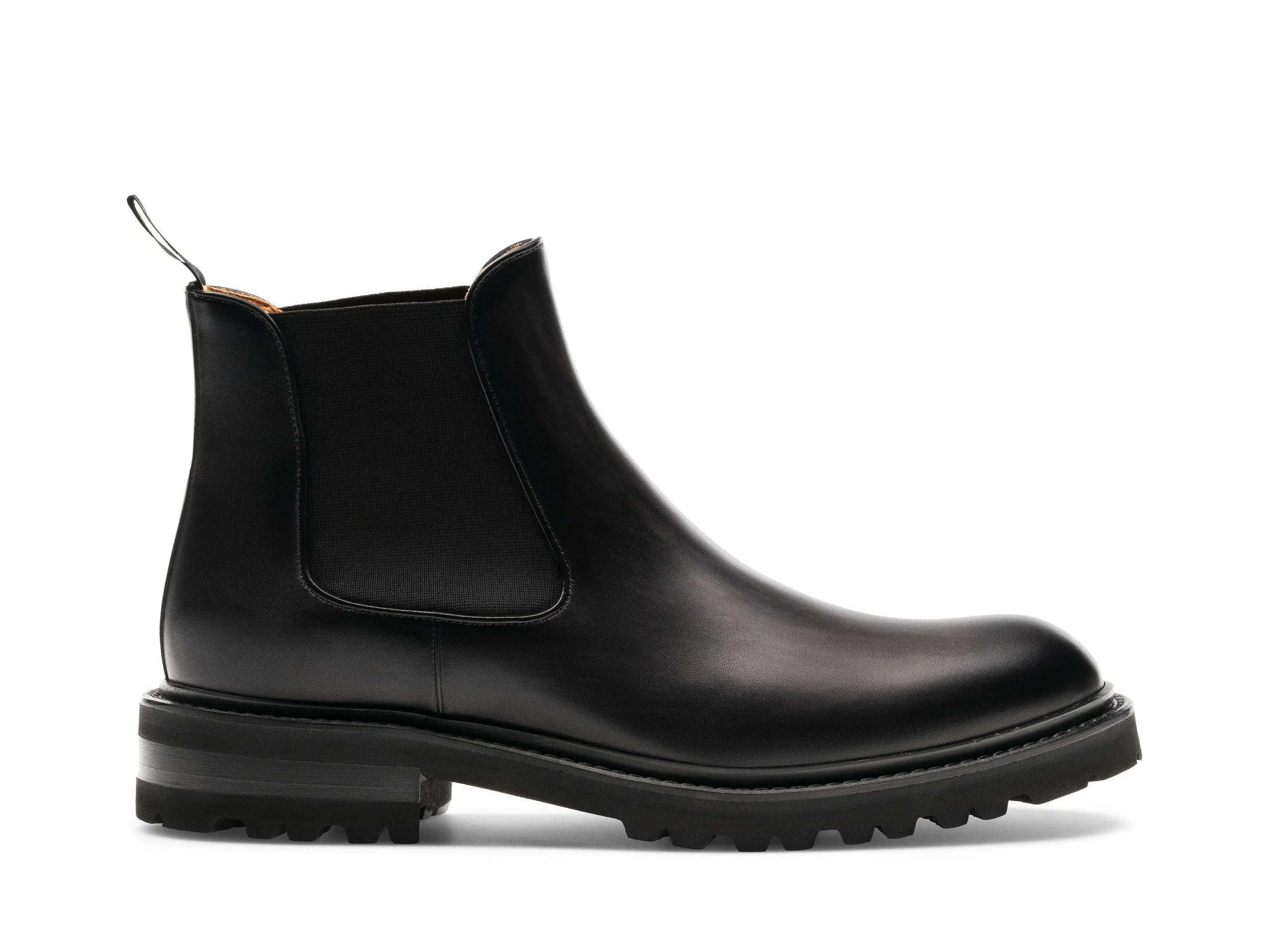 Black Leather Ferneto Chunky Chelsea Boots - Hiking and Trekking Boots