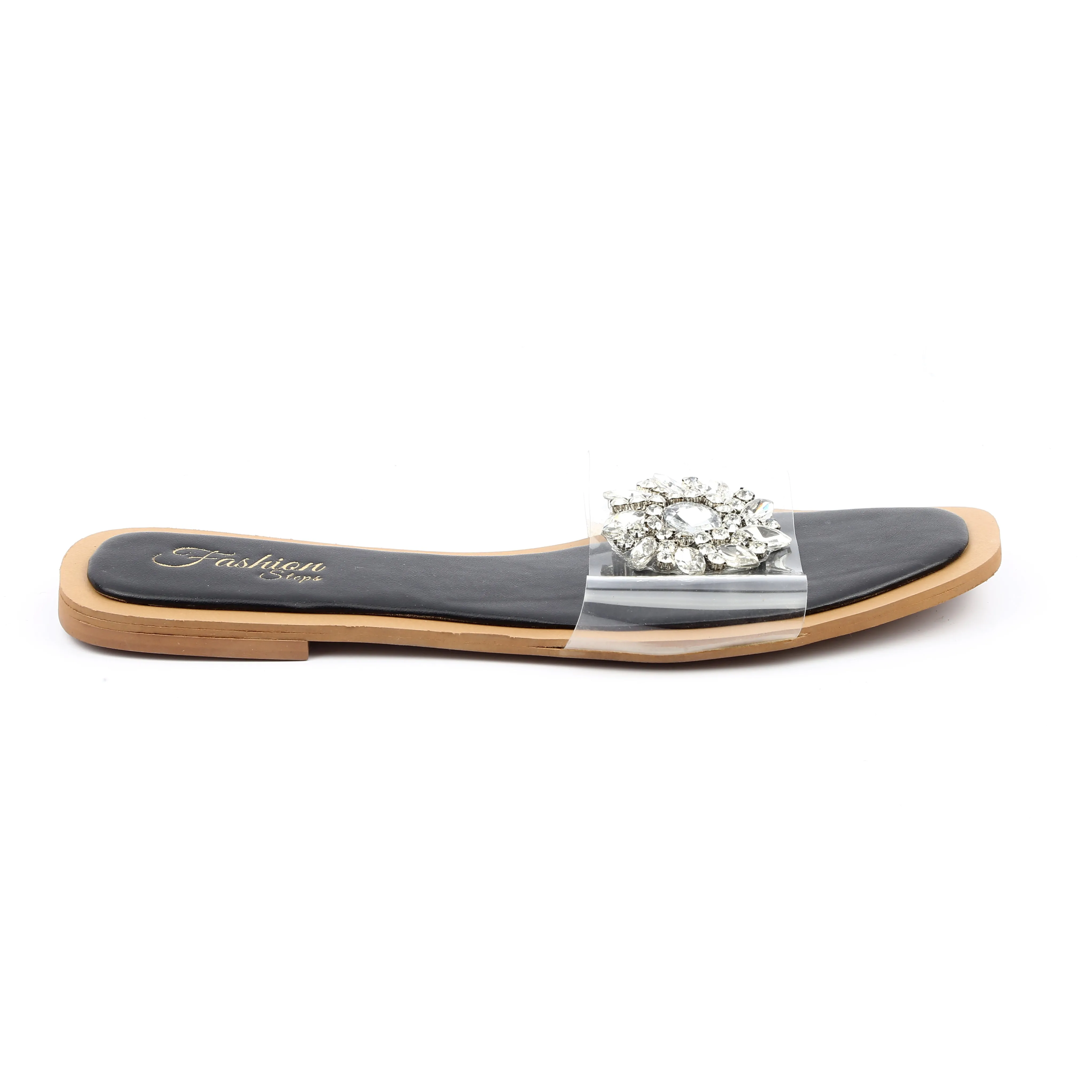 BLACK TRANSPERANT FLAT
