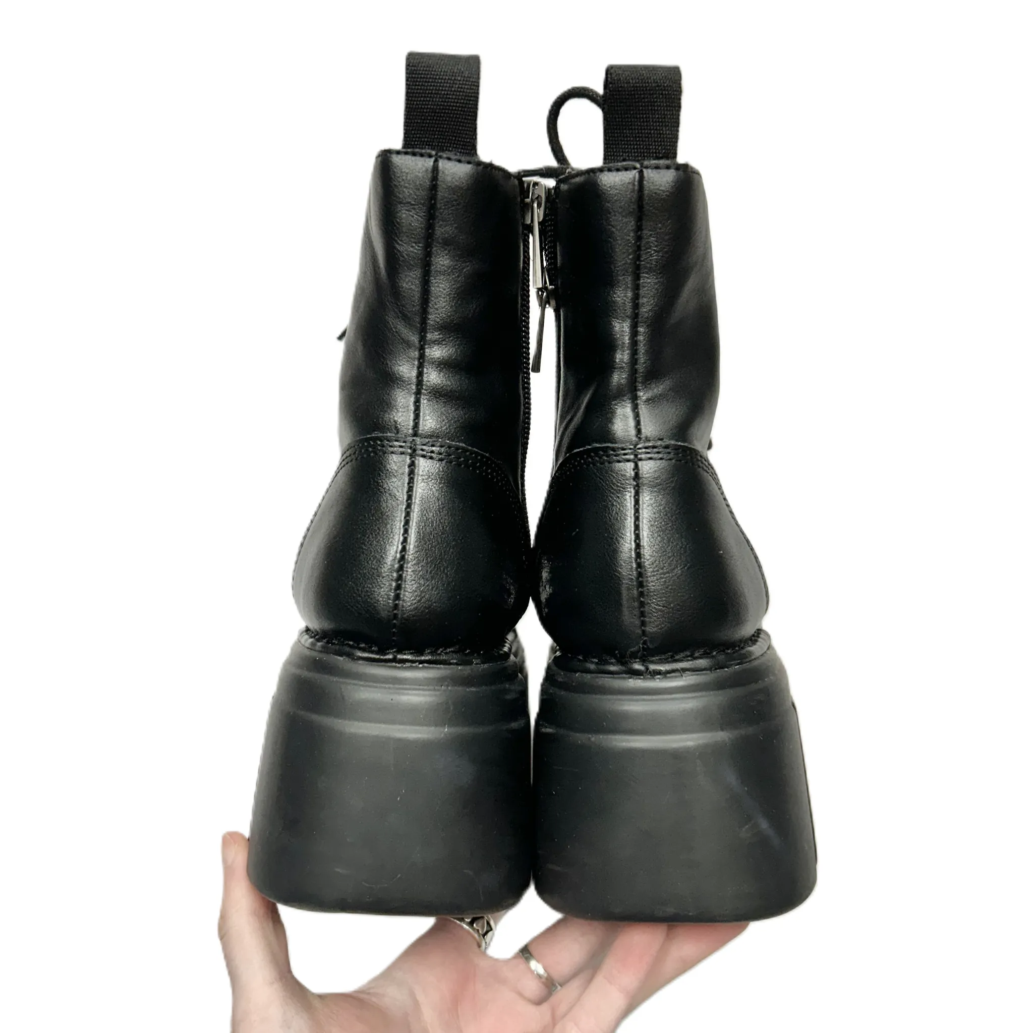 Boots Ankle Heels By Steve Madden In Black, Size: 5