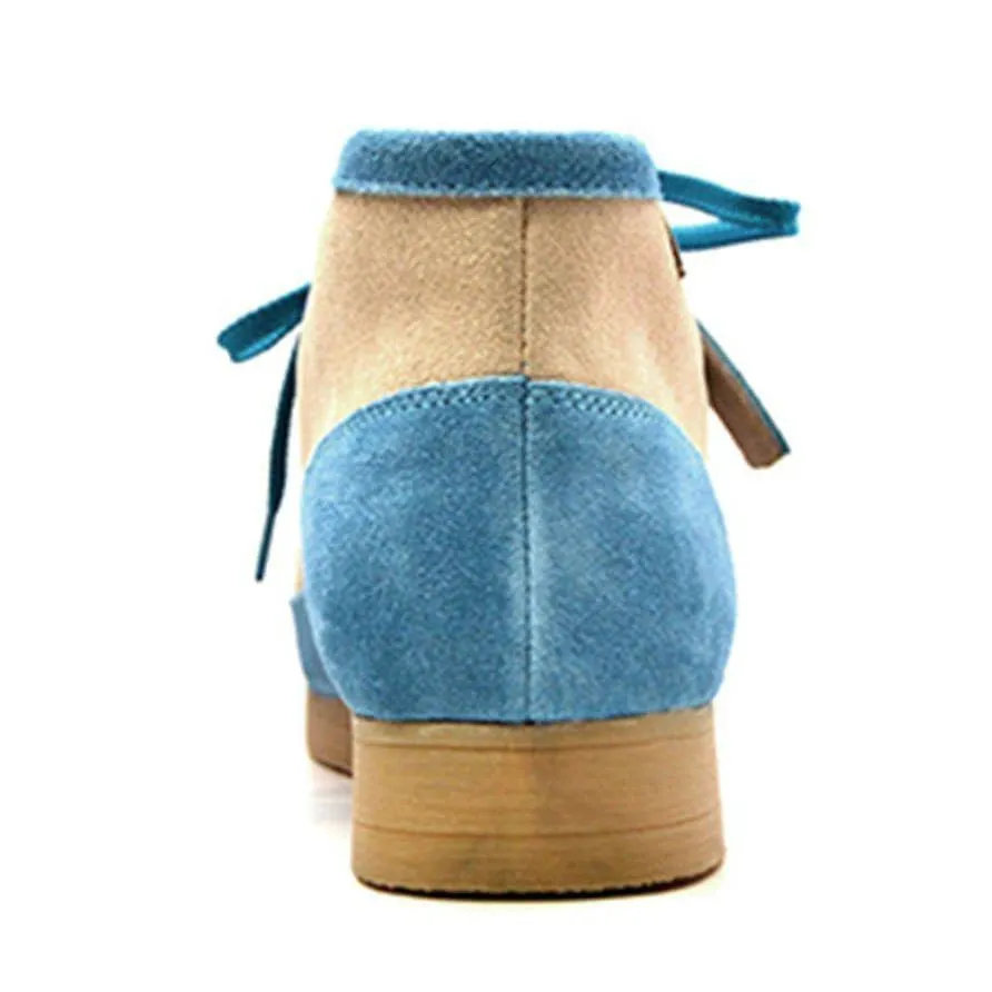 British Walkers New Castle Wallabee Boots Men's Two Tone Suede High Tops