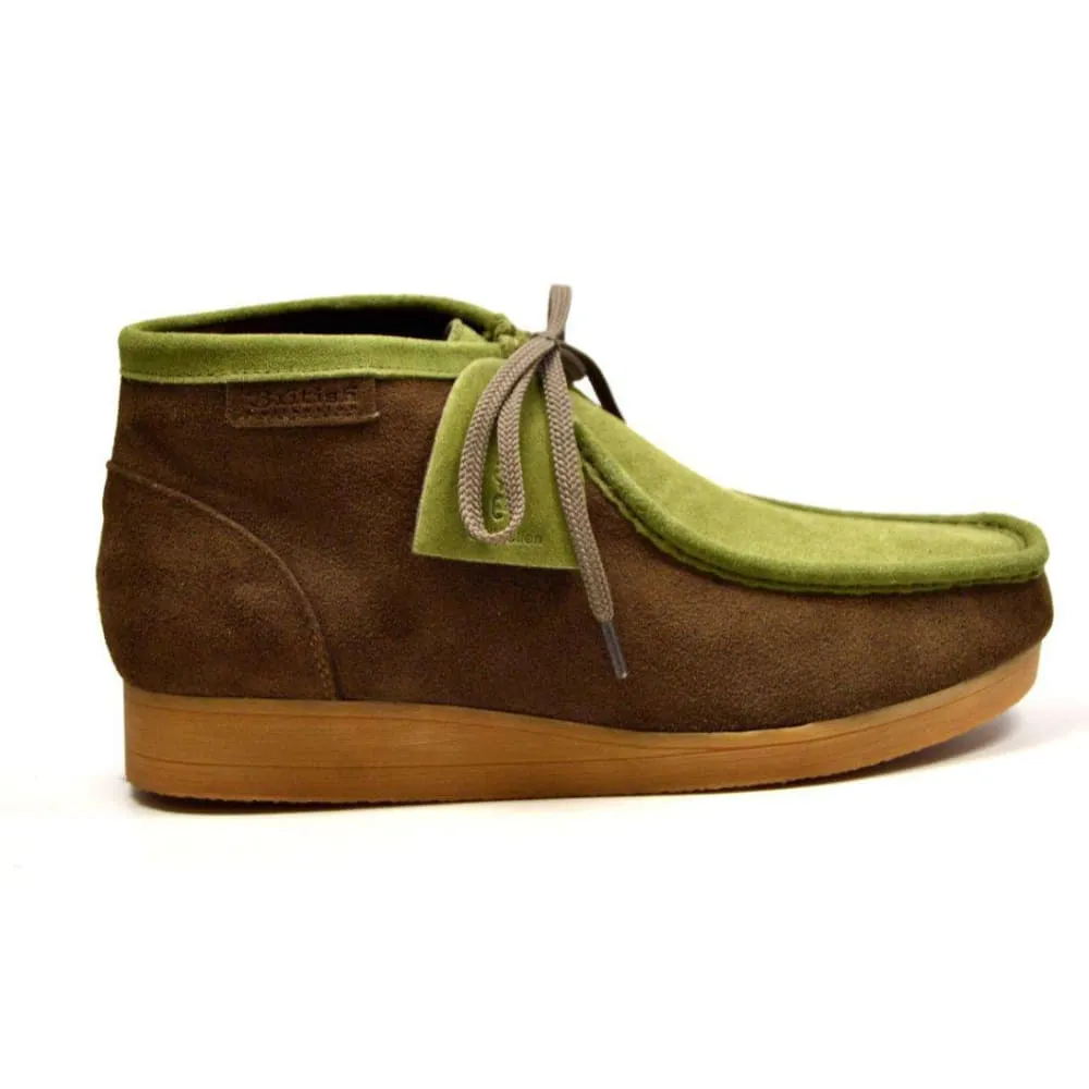 British Walkers New Castle Wallabee Boots Men's Two Tone Suede High Tops