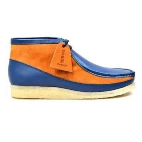 British Walkers Walker 100 Wallabee Boots Men's Navy Blue and Rust Leather