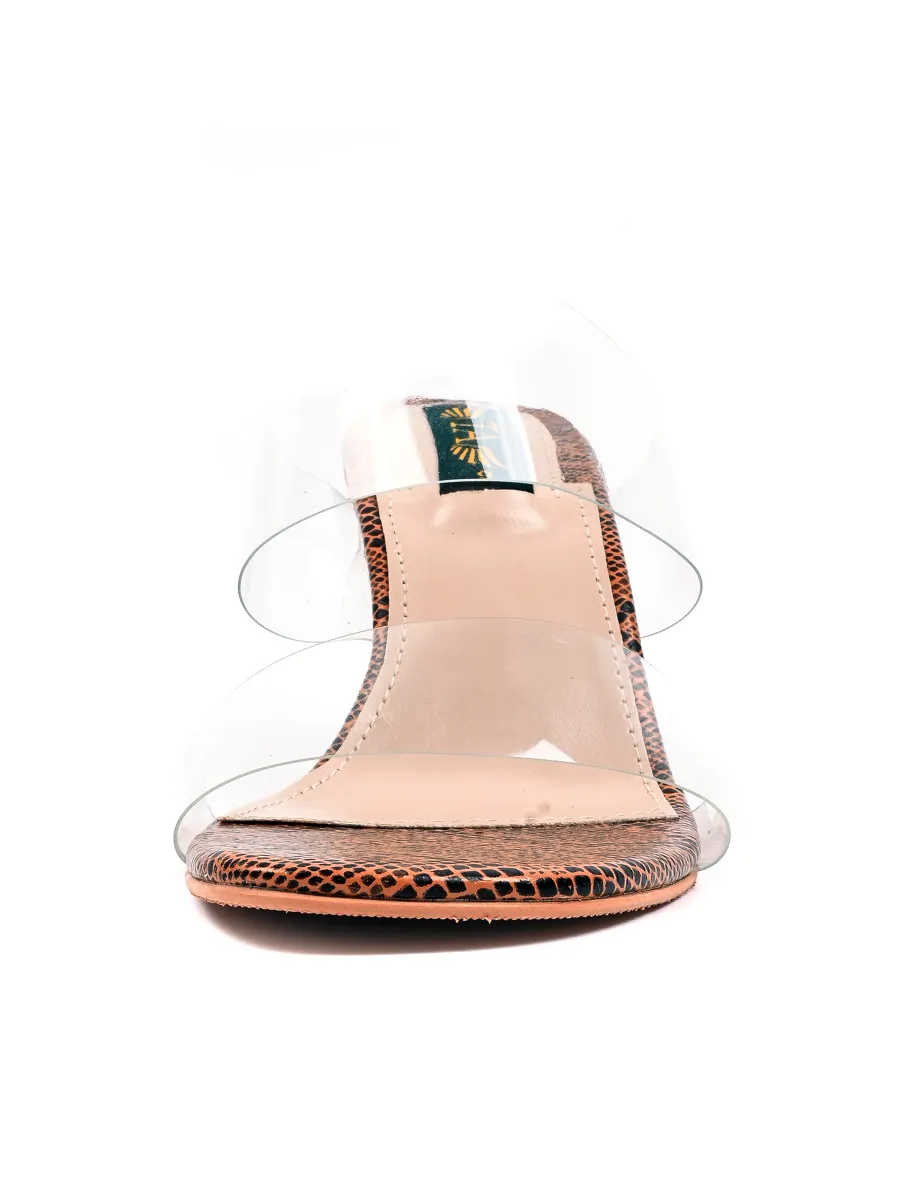 Brown Transparent Block Heel