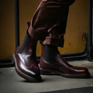 Burgundy Brown Leather Winifred Chunky Chelsea Boots - AW24 - Hiking and Trekking Boots