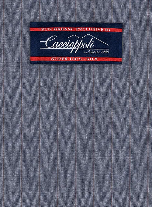 Caccioppoli Sun Dream Polico Blue Wool Silk Jacket