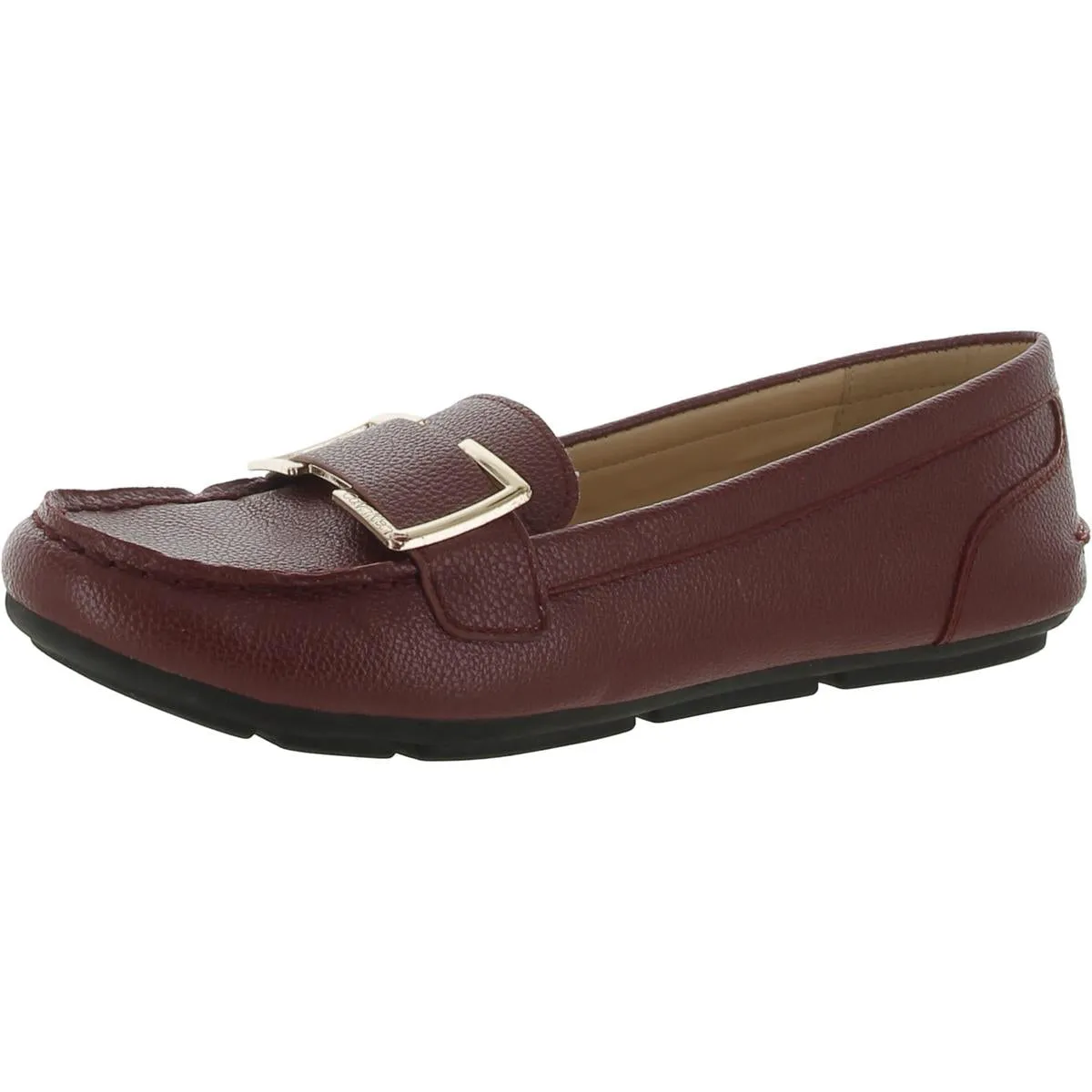 Calvin Klein Womens Faux Leather Round Toe Moccasins