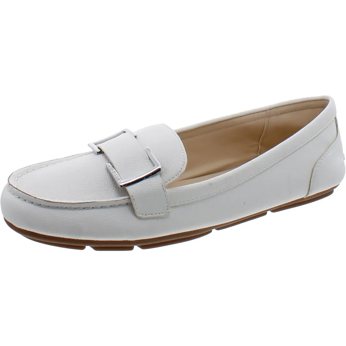 Calvin Klein Womens Faux Leather Round Toe Moccasins