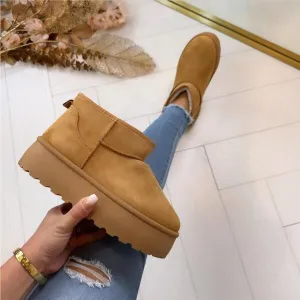 CAMEL PLATFORM BOOTS