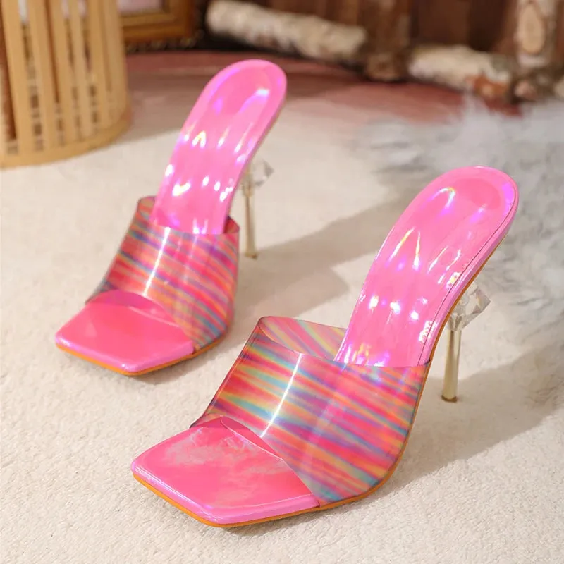 Candy Color PVC Transparent high heel Sandals