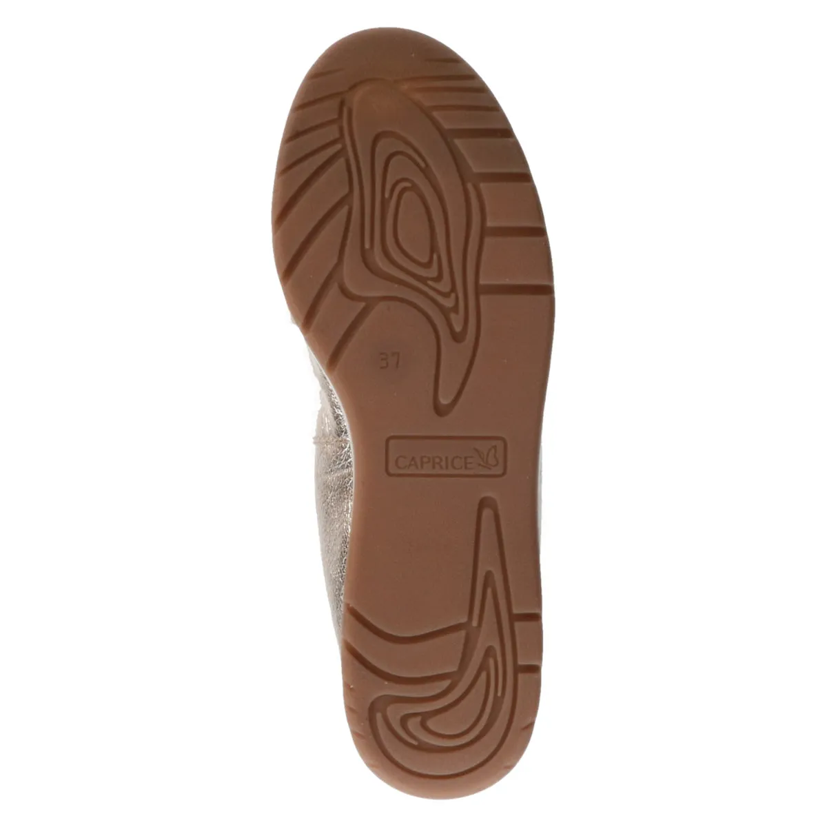 Caprice Platin Metal Ballerina Shoes: Comfort Meets Modern Elegance