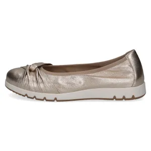 Caprice Platin Metal Ballerina Shoes: Comfort Meets Modern Elegance