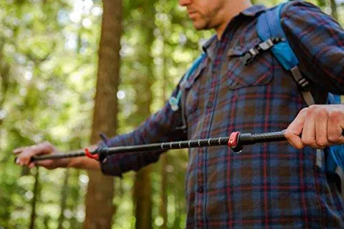 Cascade Mountain Tech 3K Carbon Fiber Trekking Poles Ultralight with Cork Grip and Quick Lock