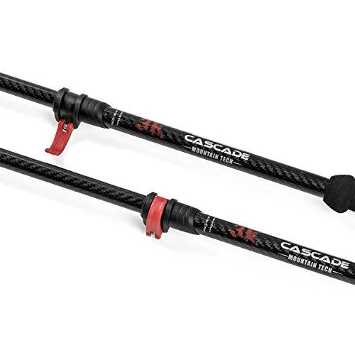 Cascade Mountain Tech 3K Carbon Fiber Trekking Poles Ultralight with Cork Grip and Quick Lock