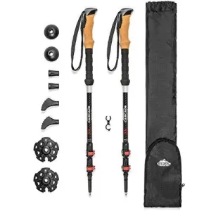 Cascade Mountain Tech 3K Carbon Fiber Trekking Poles Ultralight with Cork Grip and Quick Lock