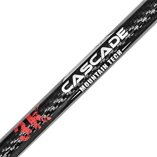 Cascade Mountain Tech 3K Carbon Fiber Trekking Poles Ultralight with Cork Grip and Quick Lock