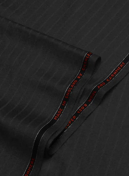 Charles Clayton Black Stripe Wool Cashmere Jacket